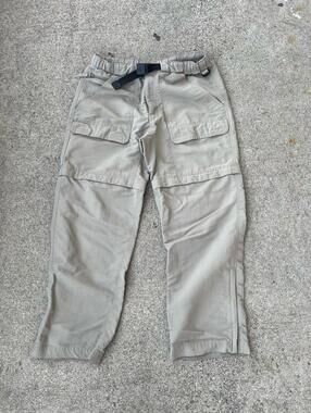 The North Face Convertible Pants Mens M Tan NF0A2WLA M/Short 100% Nylon Zip ankl